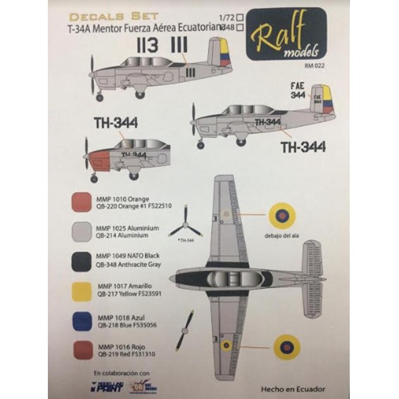 T34A MENTOR Fuerza Aerea Ecuatoriana 1/72 - Hobby Cuenca