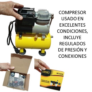 Compresor con tanque, usado en buenas condiciones incluye regulador y conecciones